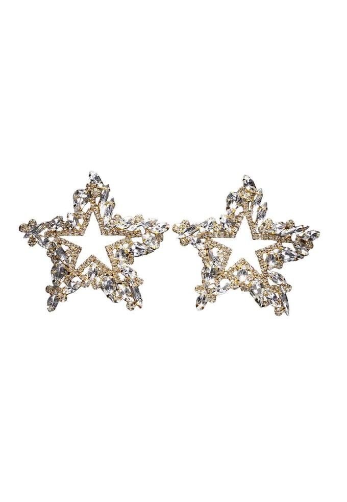 Margot Bardot Crystal Star Oorbellen Gold