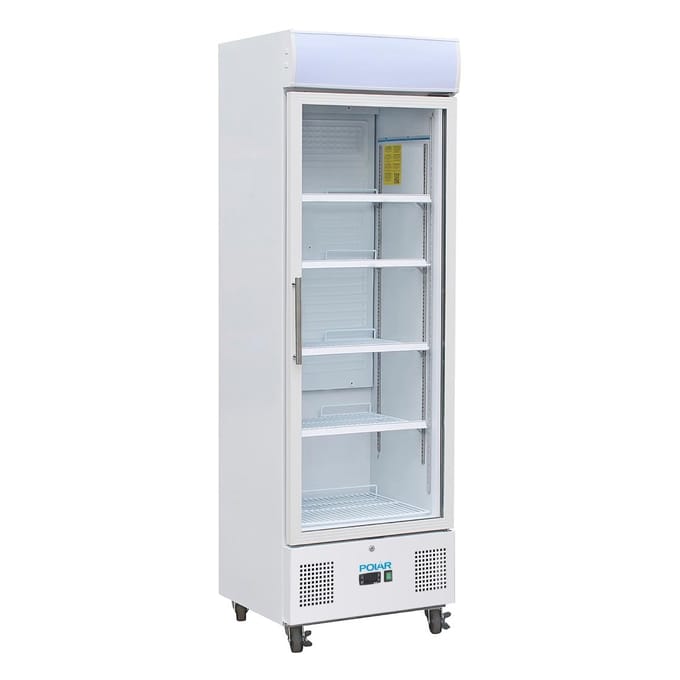 Polar G-Serie staande displaykoelkast 368L wit