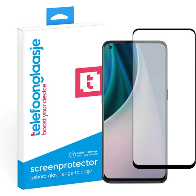 OnePlus Nord N10 5G screenprotector gehard glas Edge to Edge