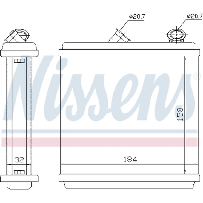 Warmtewisselaar, interieur verwarming NISSENS 72635
