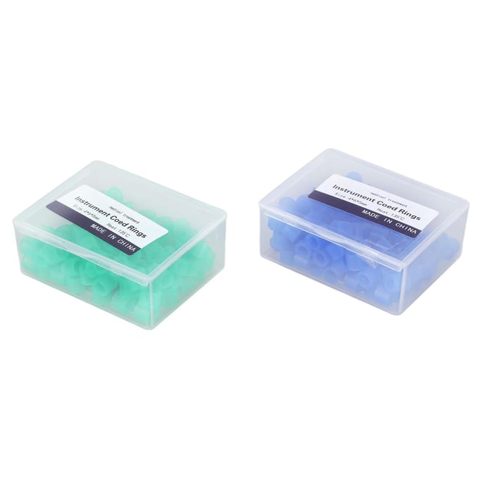 200 anneaux de code couleur en silicone faciles à nettoyer pour distinguer les dents orthodontiques et blue
