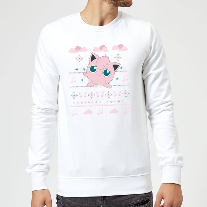 Pokemon Jigglypuff Christmas Christmas Jumper - White - M