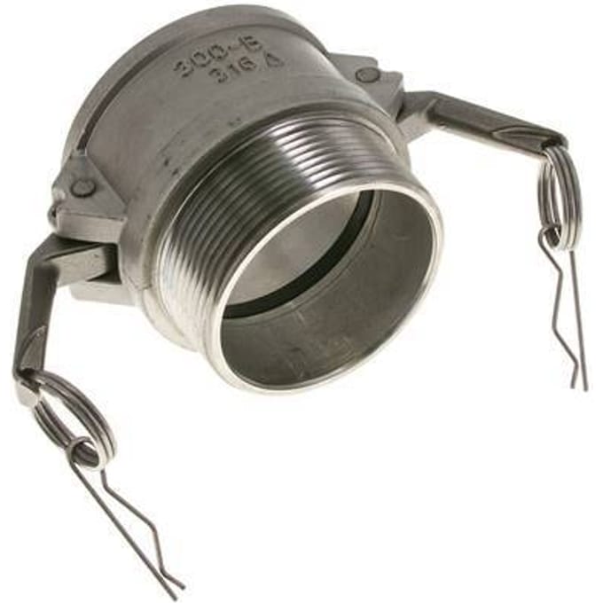 Camlock DN 75 (3'') Koppeling Rvs3'' NPT buitendraad Type B MIL-C-27487