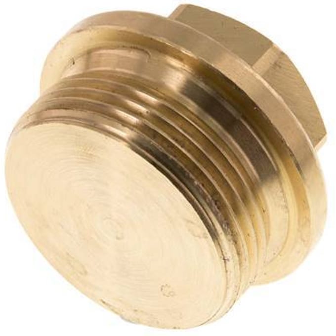 Plug G1 1/4'' messing met kraag en buitenzeskant 16 bar (224.8psi)