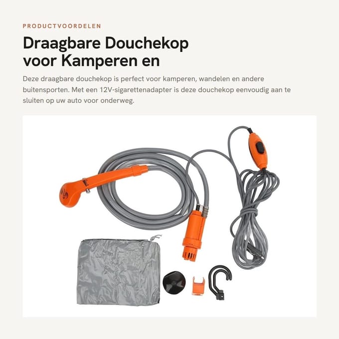 Dailygoods - Draagbare Douchekop voor Kamperen en Buitensport