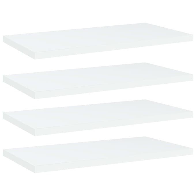 vidaXL - Wandschappen - 4 - st - 40x20x1,5 - cm - bewerkt - hout - wit