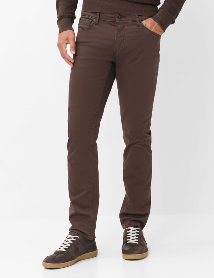 Brax Heren Jeans  Style CHUCK CHOCOLATE, donkerbruin, maat 35/34