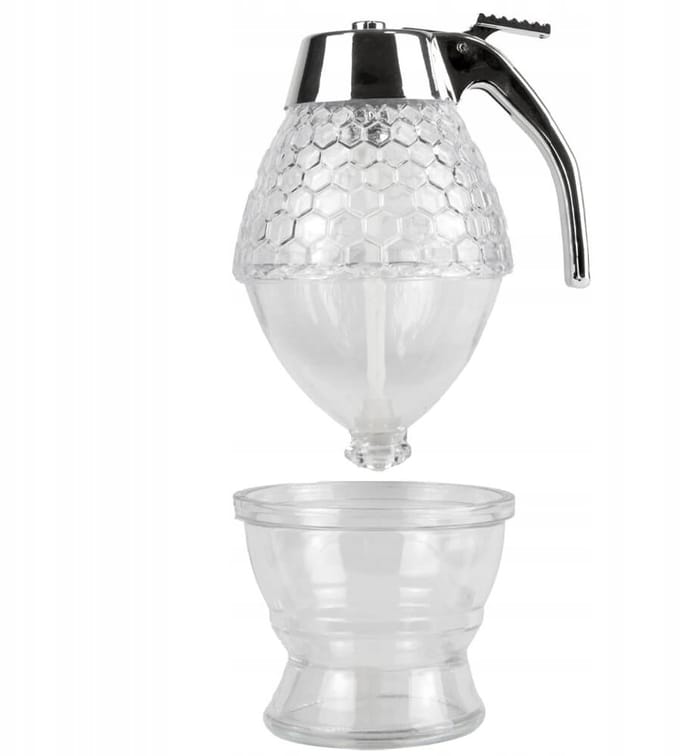 Merkloos Serie - Honingdispenser - 250ml - Plastic - Elegante Honingraatvorm