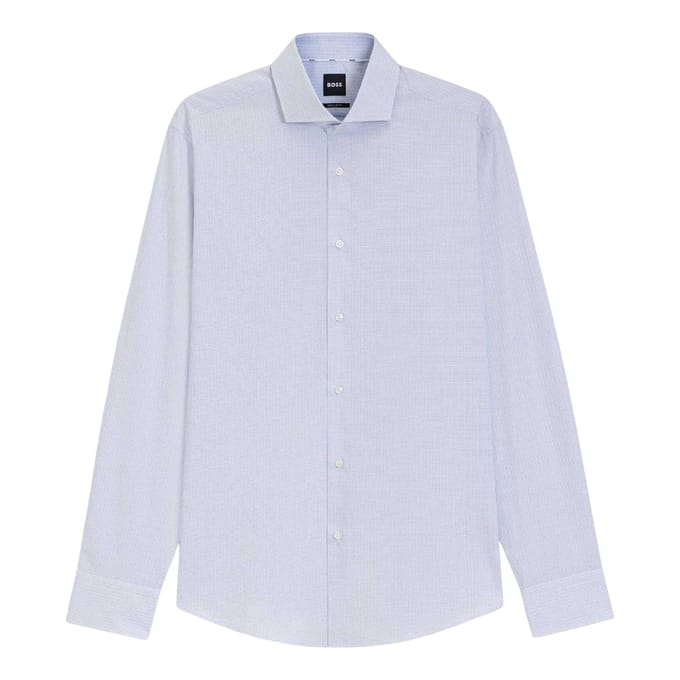 Boss Heren Joe Katoen Spread Collar Regular Lange Mouwen Overhemd (Wit)