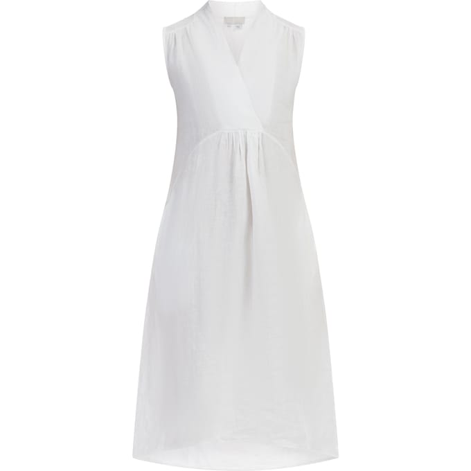 RISA Linnen midi-jurk Dames wit