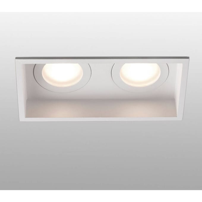 FARO BARCELONA Inbouwlamp Hyde, 2-lamps IP44 in wit