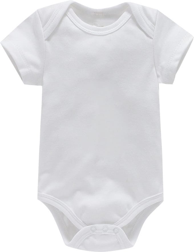 baby jumpsuit korte mouw tas scheet jurkje wit(12M)