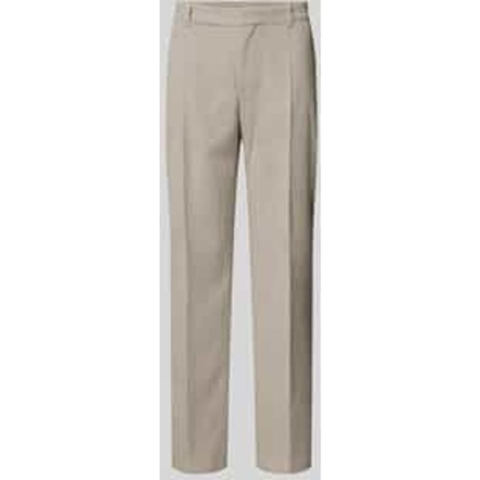Tapered fit chino met persplooien, model 'Genius'