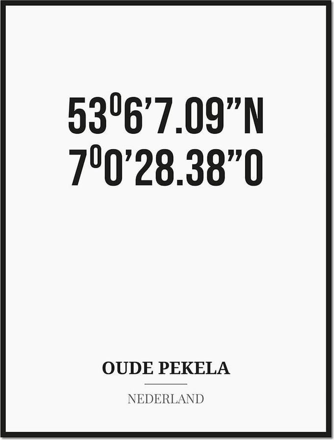 Poster/kaart OUDE PEKELA met coördinaten