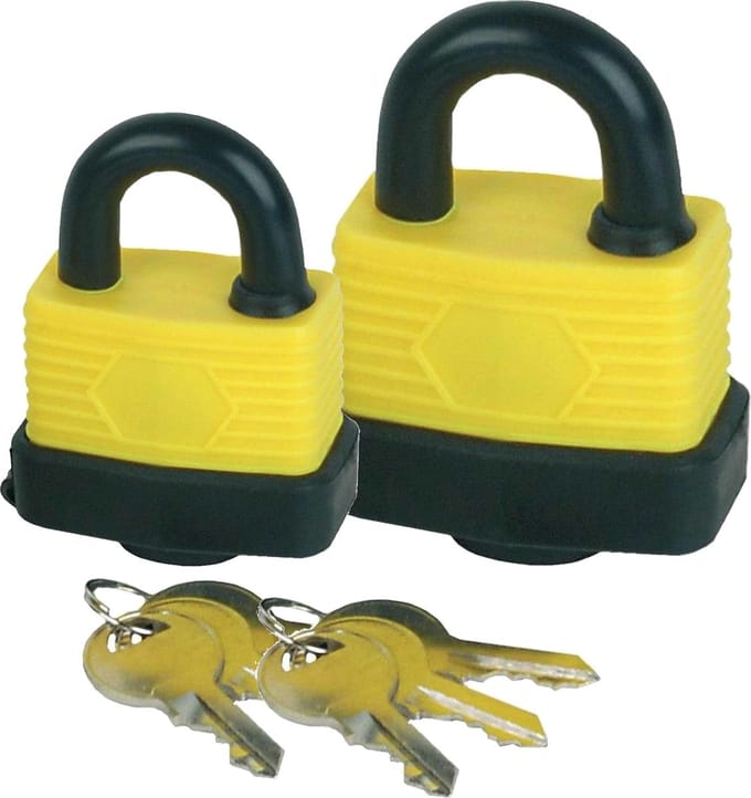 Hangslot met 3 sleutels - set van 2 - 30/50 mm - messing - waterdicht - kofferslot