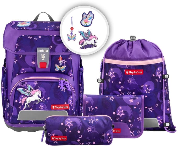 Step by Step schooltas Cloud Schulranzen-Set 5-delig Pegasus Liv paars