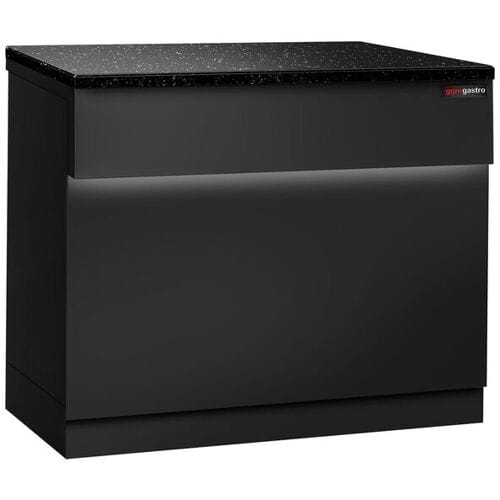 GGM Gastro Kassentisch TORONTO - 900mm - schwarze Front - schwarze Granit-Arbeitsplatte