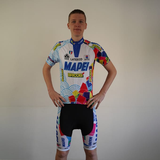 Mapei wit - wielershirt - koerstrui - retro - vintage - maat M