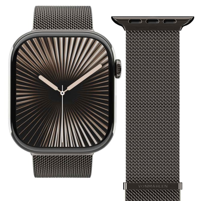 Vonmählen Milanese Loop 2 bandje voor de Apple Watch | 38/40/41/42 mm - Granite Gray