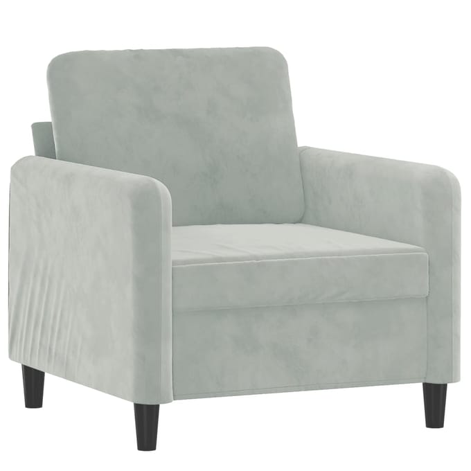 vidaXL - 3-delige - Loungeset - fluweel - lichtgrijs