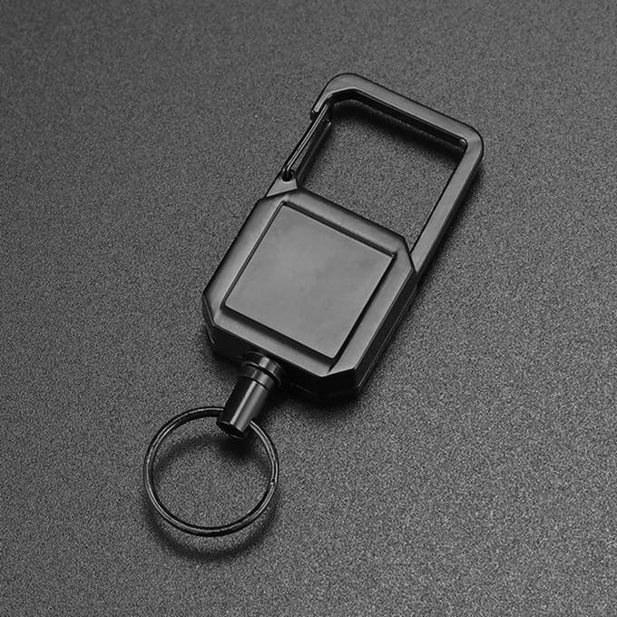 1Pc Staaldraad Touw Hoge Veerkracht Intrekbare Sleutelhanger Buiten Karabijnhaak D-type Anti Verlies Gemakkelijk Te Trekken Gesp Sleutelhanger