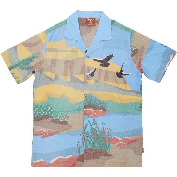 Horizon Camp Shirt Heren overhemd met korte mouwen blauw