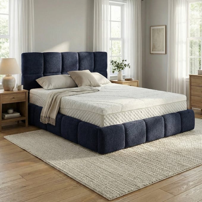 Mörgenn Bedframe Calma - Opbergruimte 34 cm - Donkerblauw - 180x200 - Zonder Matras