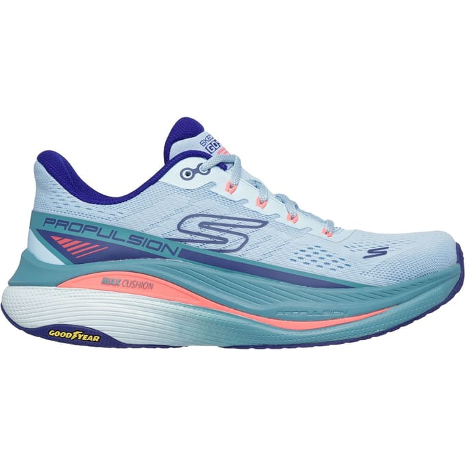 Skechers Performance Max Cushioning Propulsion Textiel Dames Lichtblauw/Marine Sneakers