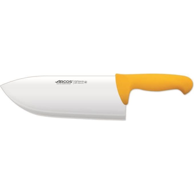 Mes Knocker Arcos Kleur - Prof 297900 roestvrij staal Nitrum en handvat ergonomisch geel Polypropyleen en lemmet 25,5 cm,