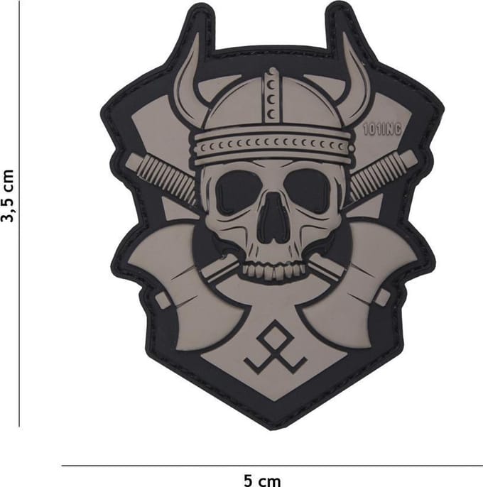 101 Inc Embleem 3D Pvc Viking Met Bijl Grijs  16052