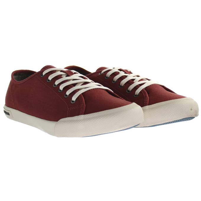 Seavees Monterey Sneaker Standaard Rood Oker Katoen Canvas Rood Dames Trainers