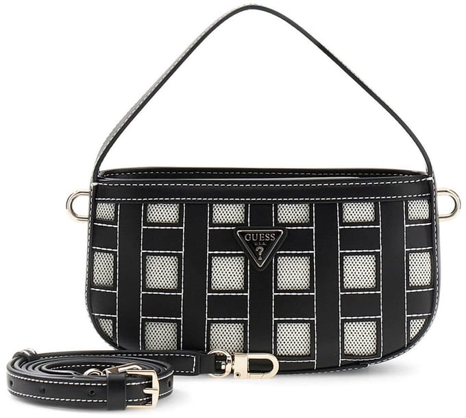 GUESS schoudertas handtas Frankie Mini Hobo Black zwart