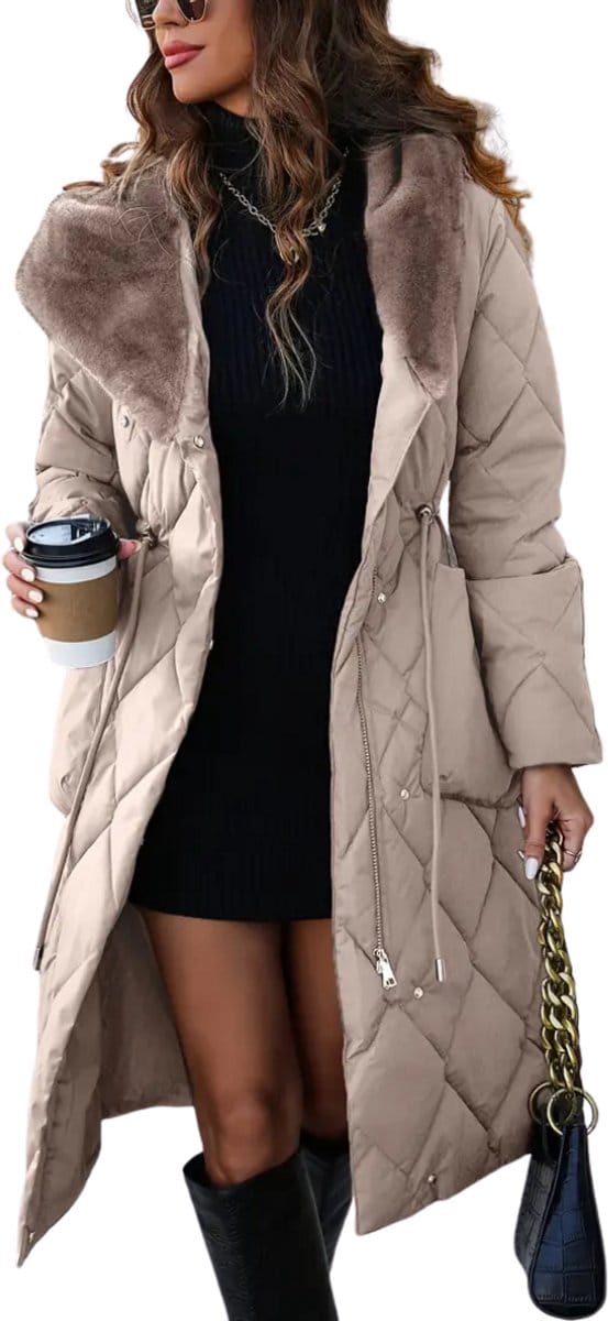 Winterjas Dames - Parka - Winter - Jas - Volwassen - Stijlvol - Khaki - S