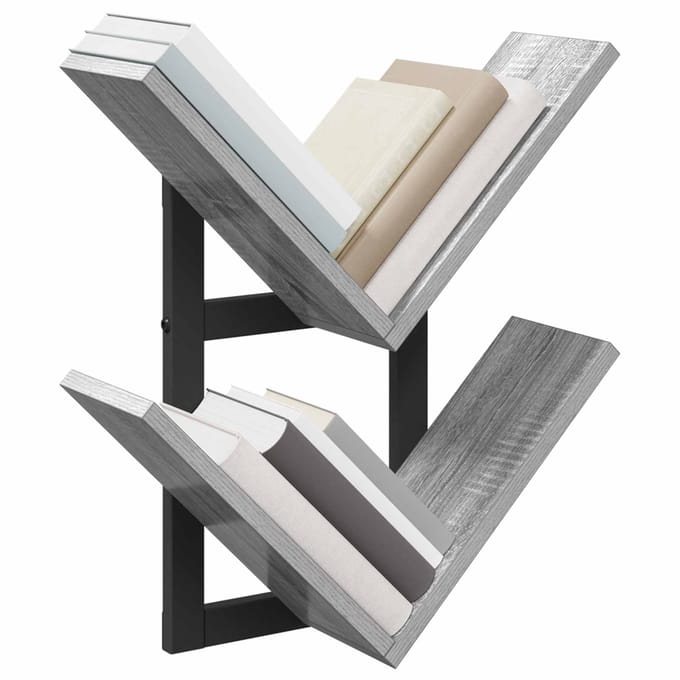 vidaXL - Wandzwevend - Plank - 2 - st - Grijs - Sonoma - 43 - x - 15 - x - 47 - cm