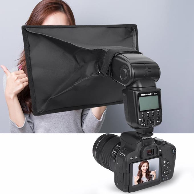 Universele 20x30cm Speedlite Softbox Diffuser voor Camera Flitslicht Speedlights black