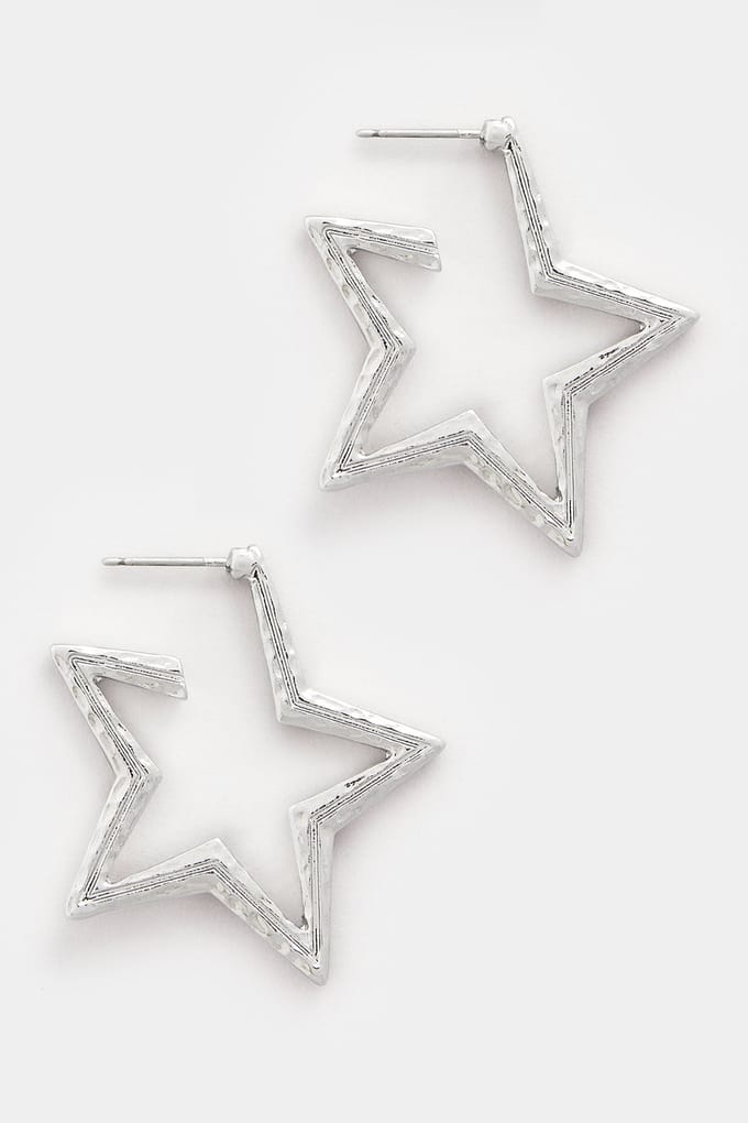 Yours Zilverkleurige Ster Diamanten Oorbellensize One Size