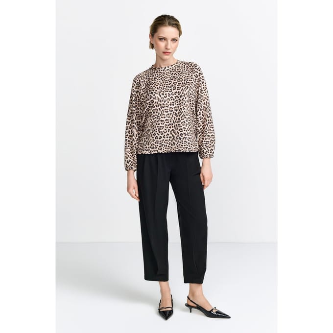 Rich & Royal Printed Scuba Sweat Caffee Latte Größe: 36 | Longsleeves Outlet | Damen