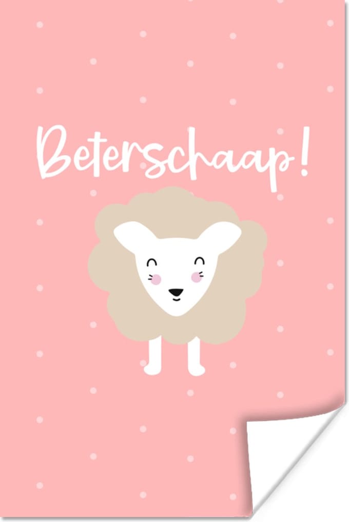 Poster Beterschap - Spreuken - Schaap - 60x90 cm