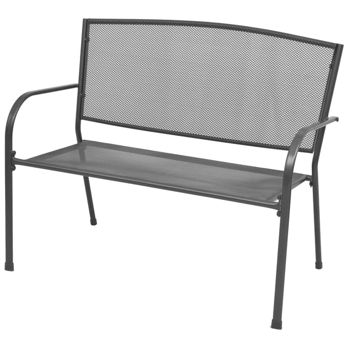 vidaXL - Tuinbank - 108 - cm - staal - en - mesh - antraciet