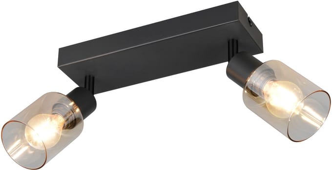 REALITY CADIZ - Spot - Zwart mat - excl. 2x E14 4 W - Plafondbevestiging