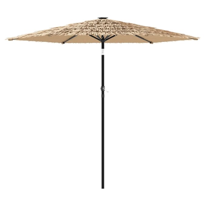 vidaXL - Parasol - met - LED's - en - stalen - paal - 268x268x226 - cm - bruin