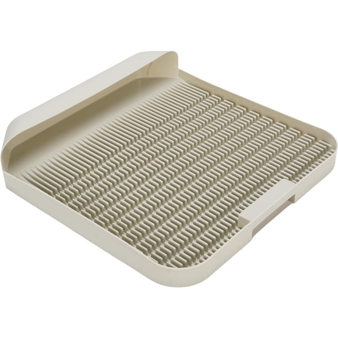 Bac à Litière pour Chat Étape 37.3x37cm Double Couche Imperméable Multi-Usage Tapis pour Bac à Litière pour Chat beige