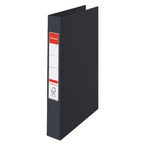 Esselte Vivida 4-Rings Ringband voor 190 A4 Vel - Rugbreedte van 42 mm - Zwart