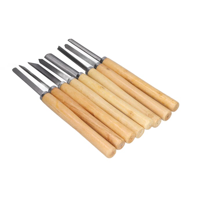 8 stuks Houtdraaibeitels HSS Groef Afsteekgereedschap Set Houtbewerking Snijguts Accessoires beige