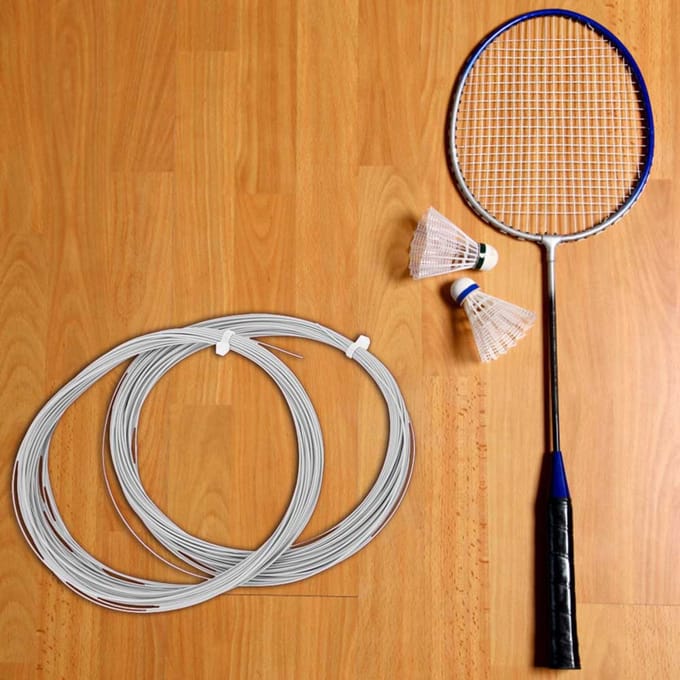 2 stuks Duurzaam 10m Hoge Flexibiliteit Badminton Snaar Lijn Trainingsracket Racket Snaren (wit) wit
