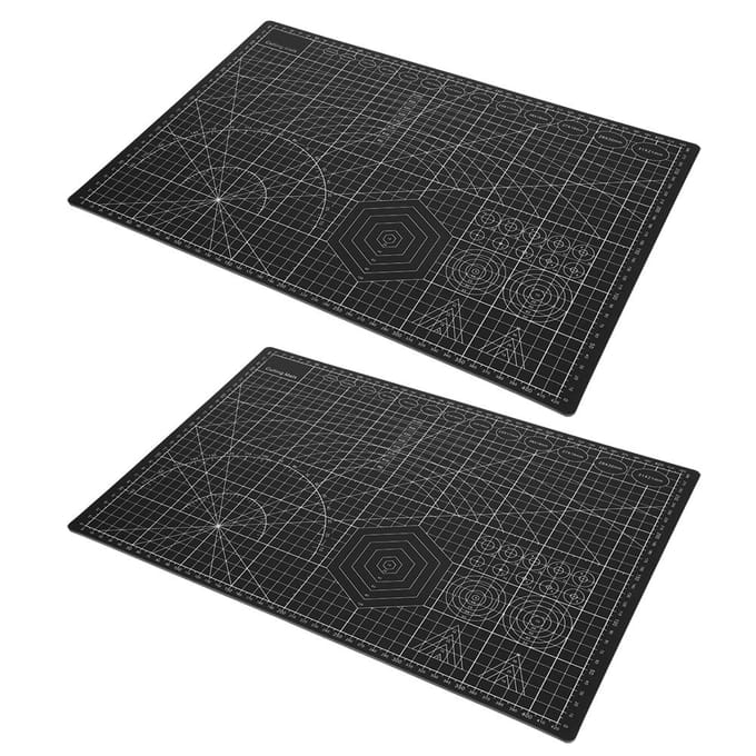 2 Stuks Snijmat A3 Zwart Model Snijpad Papier Rubberstempel Graveren Schaalbord gray
