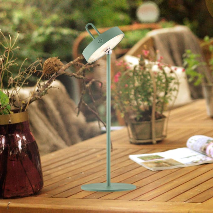 JUST LIGHT. GmbH JUST LIGHT. Amag LED tafellamp, groen, ijzer, IP44