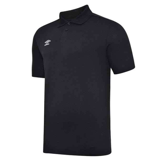 Umbro Heren Essential Poloshirt (Zwart/Wit)