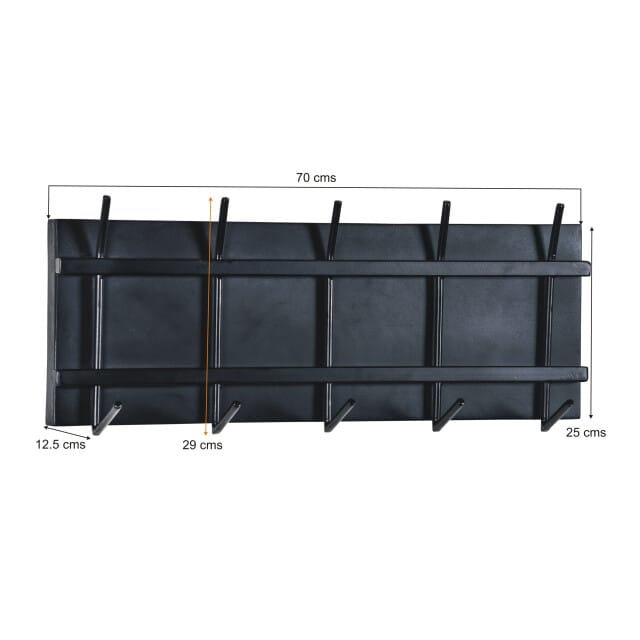 Brix - Kapstok Brix Gabi Black - Mangohout / Gecoat Staal