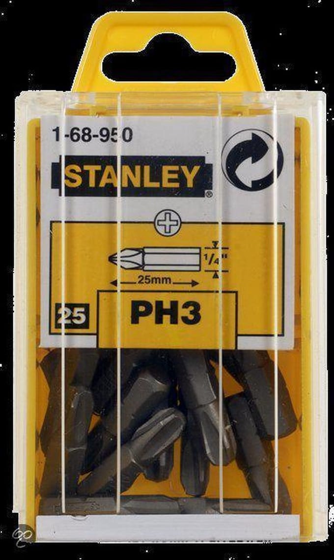 Stanley 1/4" Bits Phillips Nr3